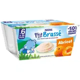 P'Ti Brassé Dessert Lacté Brassé Pour Bébé À L'Abricot Dès 6 Mois 4x100g