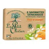 Le Petit Olivier 2 Savonnettes Extra Douces Fleur d'oranger - 2x100g
