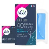Veet Expert Bandes de Cire Froide Corps Peaux sensibles x40