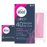 Veet Expert Bandes de Cire Froide Corps Peaux normales x40