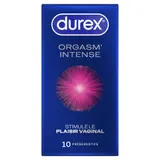 Durex Préservatifs Orgasm'Intense Perlés et Nervurés x10