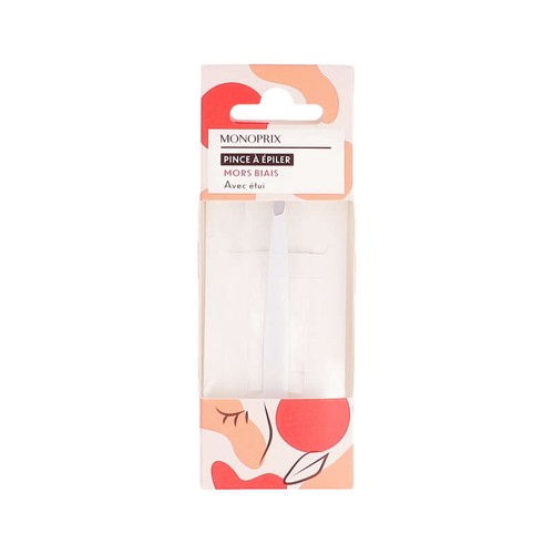Monoprix Accessoires Pince À Épiler Mors Biais & Étui Rose