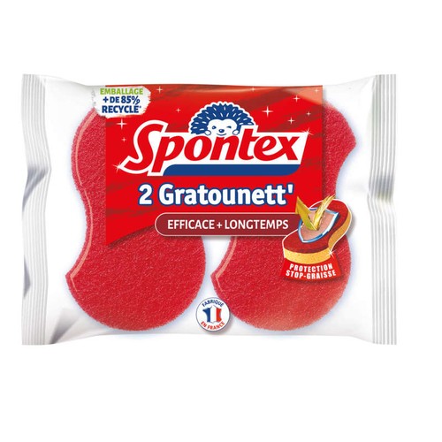 Spontex Éponges Grattantes Dégraissantes x2