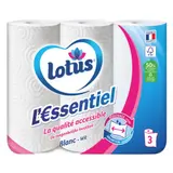 Lotus L'essentiel Blanc Rouleaux Essuie-tout x3