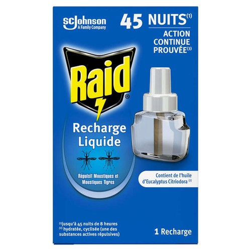 Raid Recharge Liquide Pour Diffuseur Électrique Anti Moustique 45 Nuits 32ml