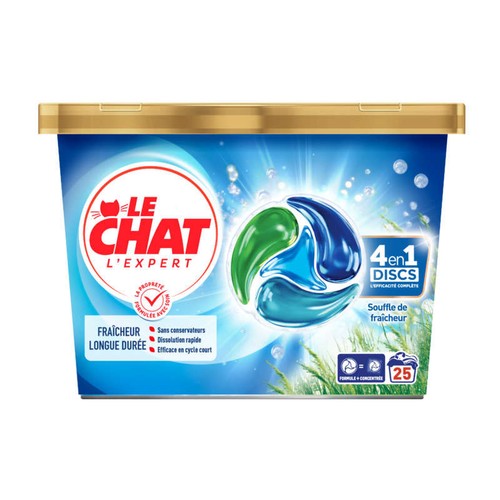 Le Chat Discs Lessive Souffle de Fraicheur x25 Lavages