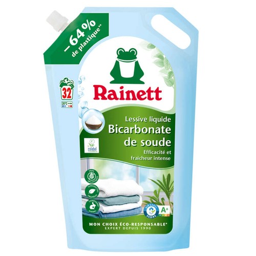 Rainett Recharge Lessive Liquide Bicarbonate x32 Lavages