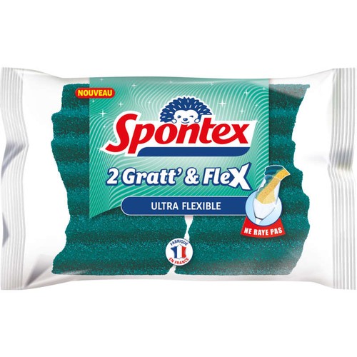 Spontex Éponge Gratt & Flex Ultra Flexible x2