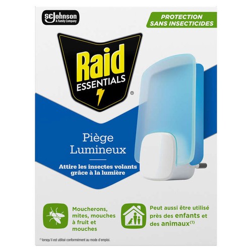 Raid Essentials Diffuseur Piège Lumineux pour Insectes