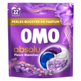 Omo Absolu Lessive Capsules Perles parfumées Fleurs Blanches x22 Lavages 371g