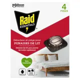 Raid Essentials Détecteur et Piège pour Punaises de Lit x4