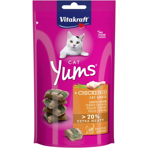 Vitakraft Cat Yums Poulet & Herbe À Chat 40g
