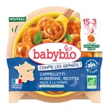 Babybio Cappelletti Aubergine Ricotta & sauce tomate de Nouvelle-Aquitaine Bio 190g