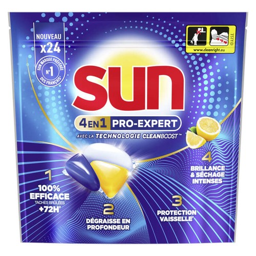 Sun Pro-Expert Capsules Lave-Vaisselle Citron x 24