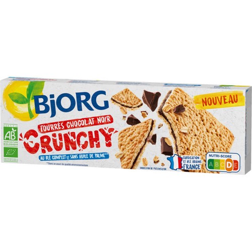 Bjorg Biscuits Fourrés Chocolat noir crunchy Bio 150g