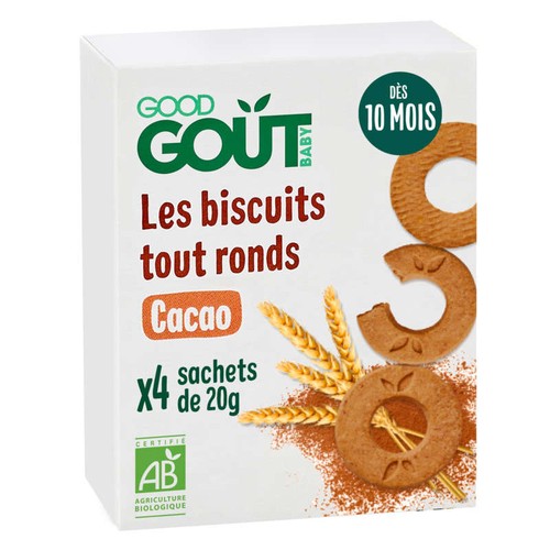 [Par Naturalia] Good Goût Biscuits Tout Ronds Cacao dÞs 10 mois Bio 80g