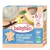 [Par Naturalia] Babybio Gourde Brassé Chèvre Poire Vanille 4x85g