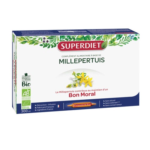 [Par Naturalia] Superdiet Complément Alimentaire Millepertuis Bio x20 ampoules