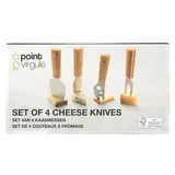 Point virgule Set de 4 couteaux à fromage en bambou, 4 pièces