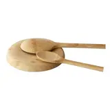 Pebbly Repose-cuillère naturel en bambou, 13,5 cm