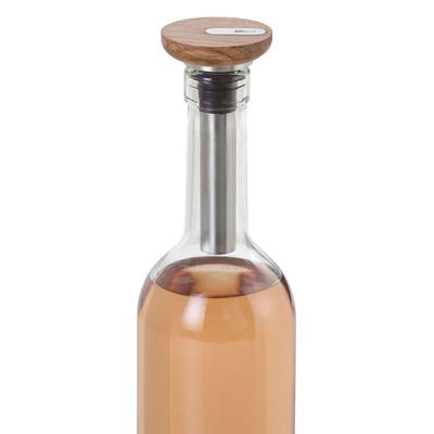 Adhoc Pompe de mise sous-vide en chêne et inox pour bouteille de vin, 1 pompe