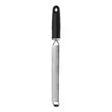 Adhoc Râpe grain fin en acier inox et manche noir, 1 pièce