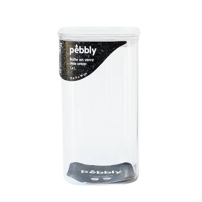Pebbly Boite conservation carrée verre, 1400ml