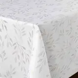 Douceur D Interieur Nappe Antitache Imprimé Lonigold Blanc, 150 x 240 cm
