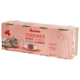 Auchan Boites Terrines à la viande et au poisson en boite pour chat et chat stérilisé, 4x400g