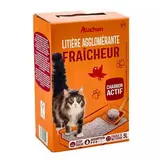 Auchan Litière agglomérante fraîcheur au charbon actif pour chat, 5L