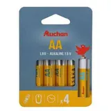 Auchan 4 piles LR06 / AA alcaline, 4  piles