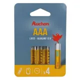 Auchan 4 piles LR03 / AAA alcaline, 4  piles
