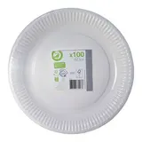 Auchan Assiettes blanches, 100 assiettes