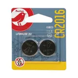 Auchan 2 piles lithium bouton CR2016 3V, 2  piles