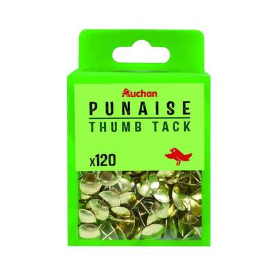 Auchan Boîte de punaises cuivrées, 120 punaises