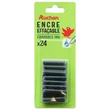 Auchan cartouches courtes d'encre bleue effaçable, 24 cartouches