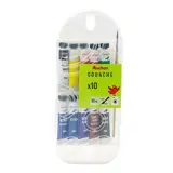 Auchan Boite de gouache avec pinceau rond N8, 10 tubes de 10ml