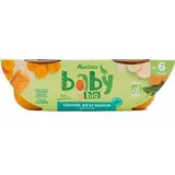 Auchan Baby Bio Légumes riz et saumon Bio Bol bébé dés 6 mois, 2x200g
