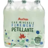 Auchan Eau minérale naturelle gazeuse, 6x1,25L