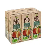 Auchan BIO Pur jus de pomme poire bio, 6x20cl