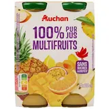 Auchan Pur jus multifruits sans sucres ajoutés, 4x20cl