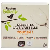 Auchan Tablette lave-vaisselle tout en 1 environnement, 30 tablettes