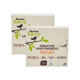 Auchan Tablette lave-vaisselle tout en 1 environnement, Lot de 2x30 tablettes