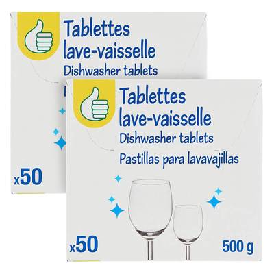 Pouce Tablettes lave-vaisselle, Lot de 2x50 tablettes