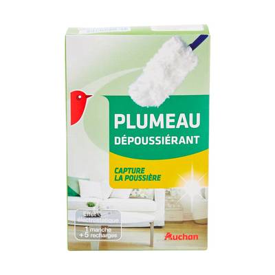 Auchan Kit plumeau dépoussiérant, 1 manche + 5 recharges