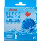 Auchan Blocs chasse d'eau eau bleue, 4 blocs