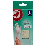 Auchan Gants jetables en latex taille L, 10 pièces