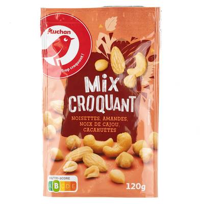 Auchan Mélange de fruits secs, 120g