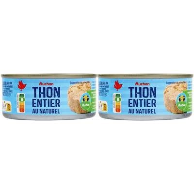 Auchan Thon Listao Naturel en conserve, 2x112g