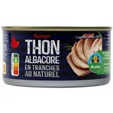Auchan Thon albacore en tranches au naturel en conserve, 140g